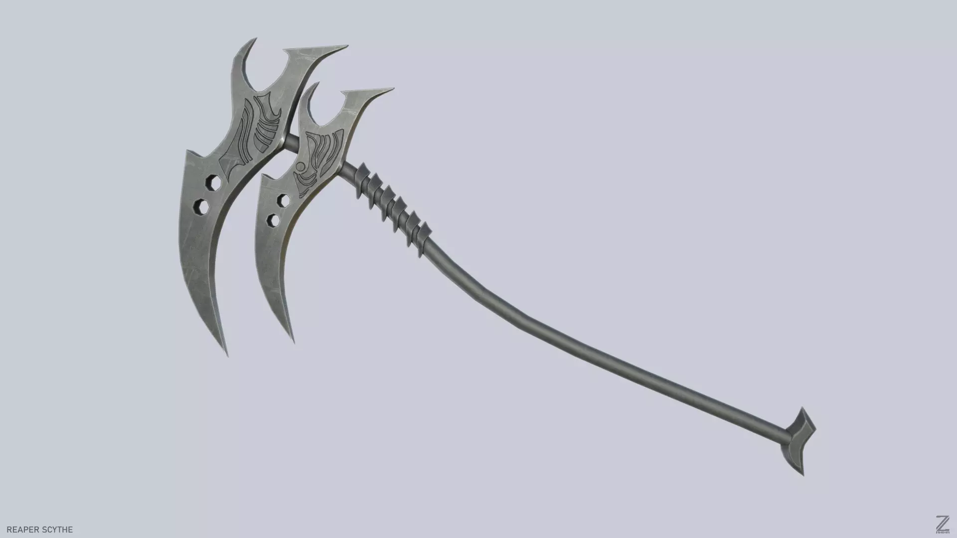 Reaper scythe Low-poly 3D model_0