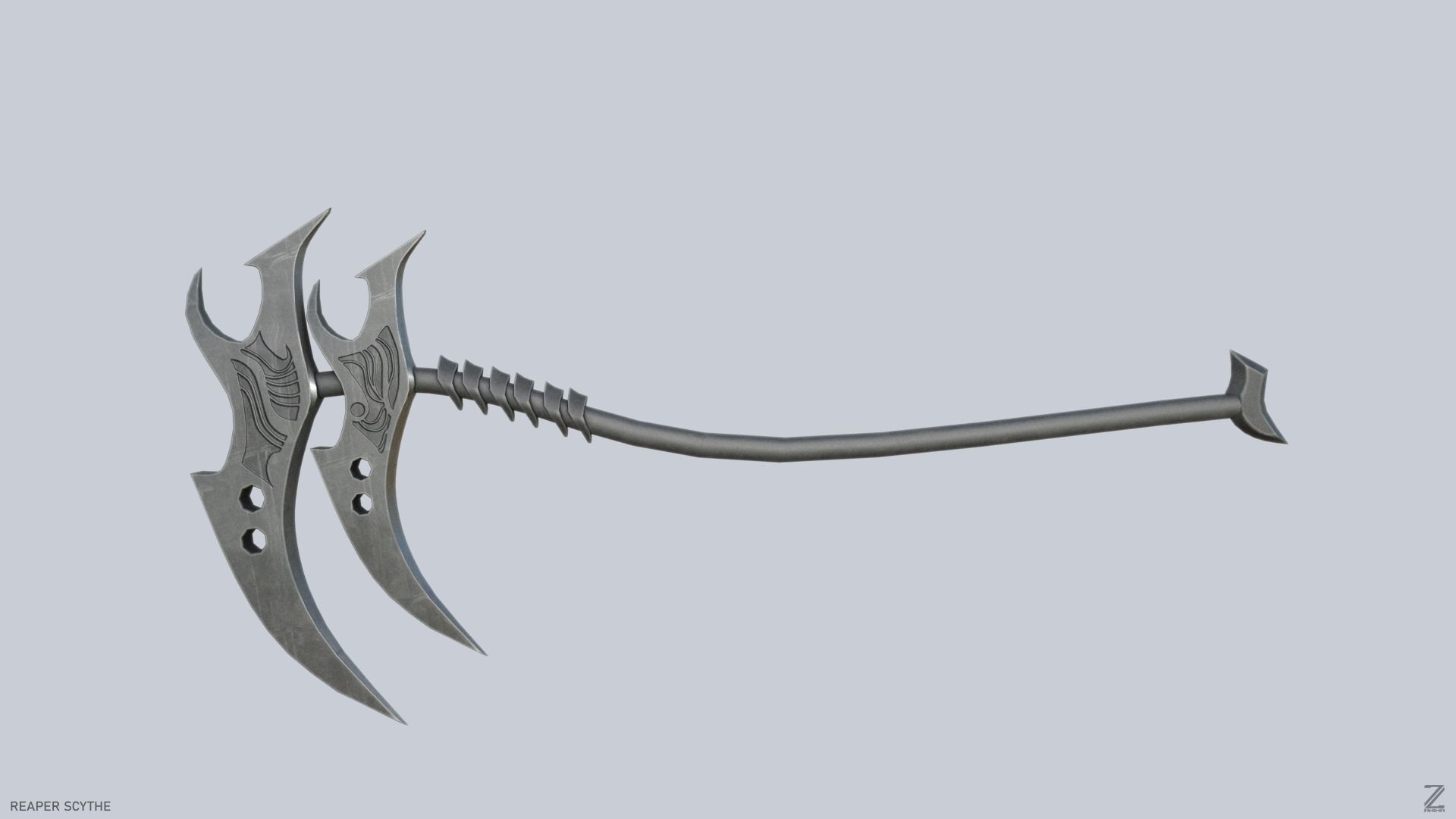 Reaper scythe Low-poly 3D model_1