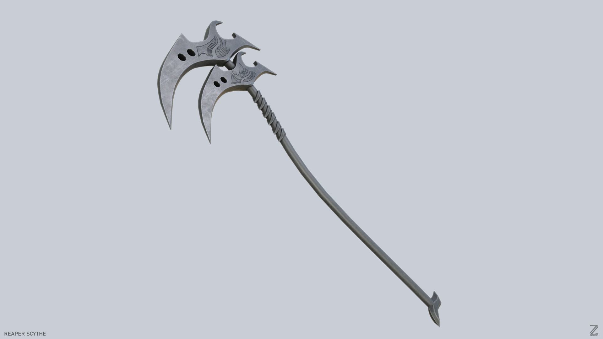 Reaper scythe Low-poly 3D model_5