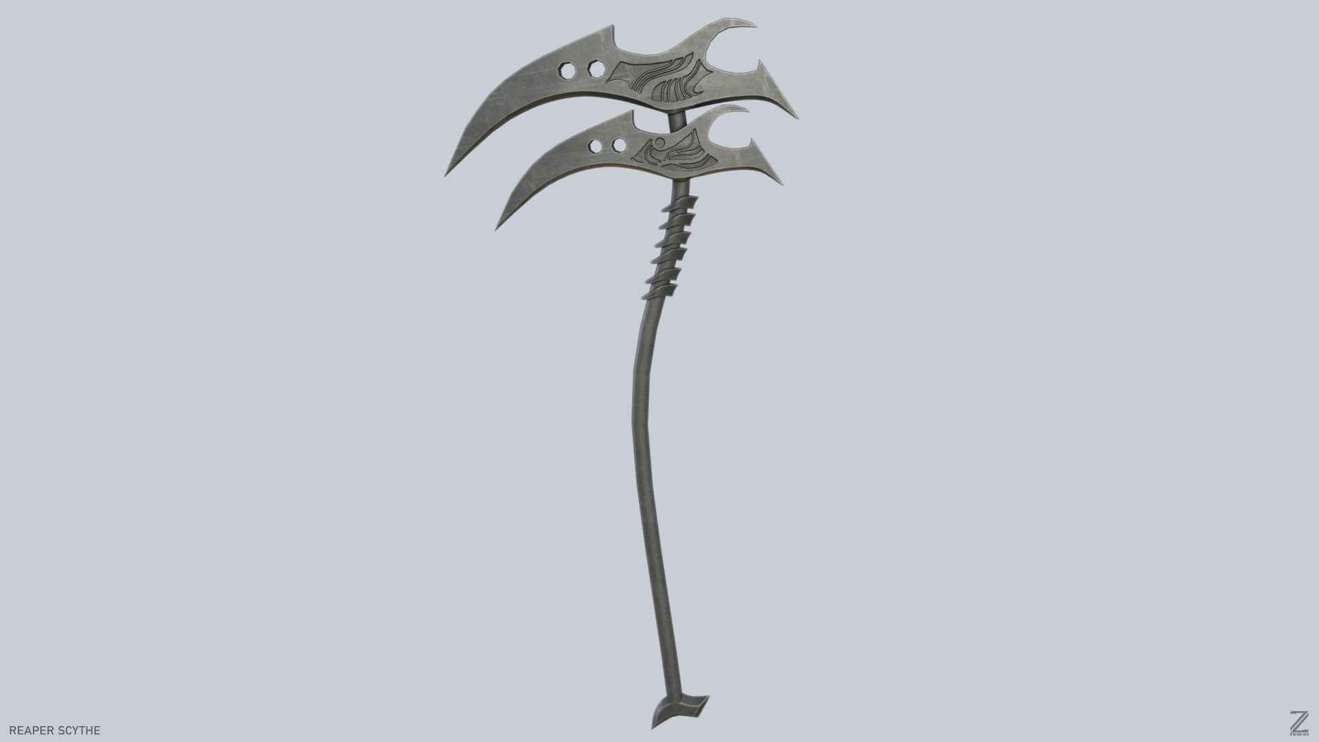 Reaper scythe Low-poly 3D model_4