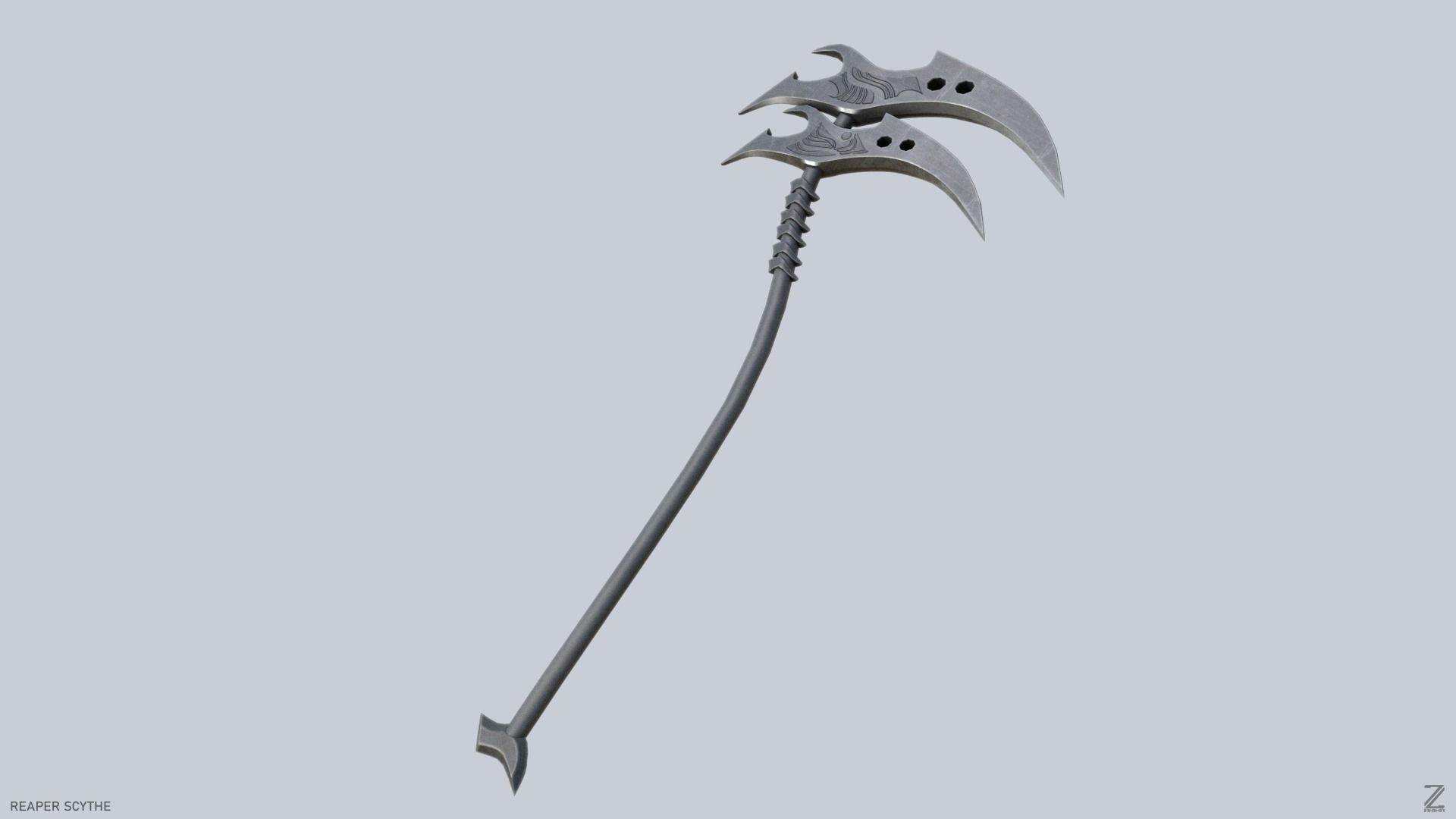 Reaper scythe Low-poly 3D model_6