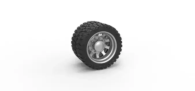 Rear semi wheel for pickup V18 Scale 1 to 25