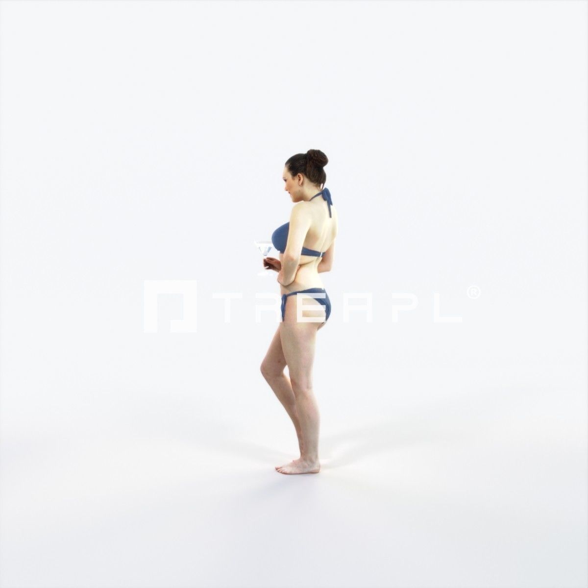 Dream 04E Beach Listening Martini Sports Woman Low-poly 3D model_5