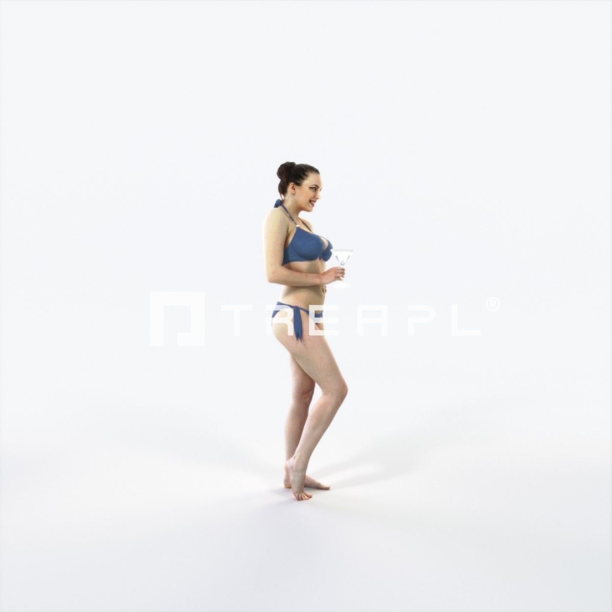 Dream 04E Beach Listening Martini Sports Woman Low-poly 3D model_2