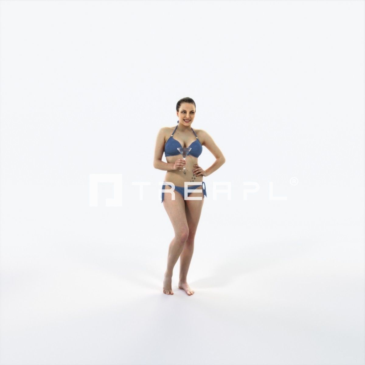 Dream 04E Beach Listening Martini Sports Woman Low-poly 3D model_1