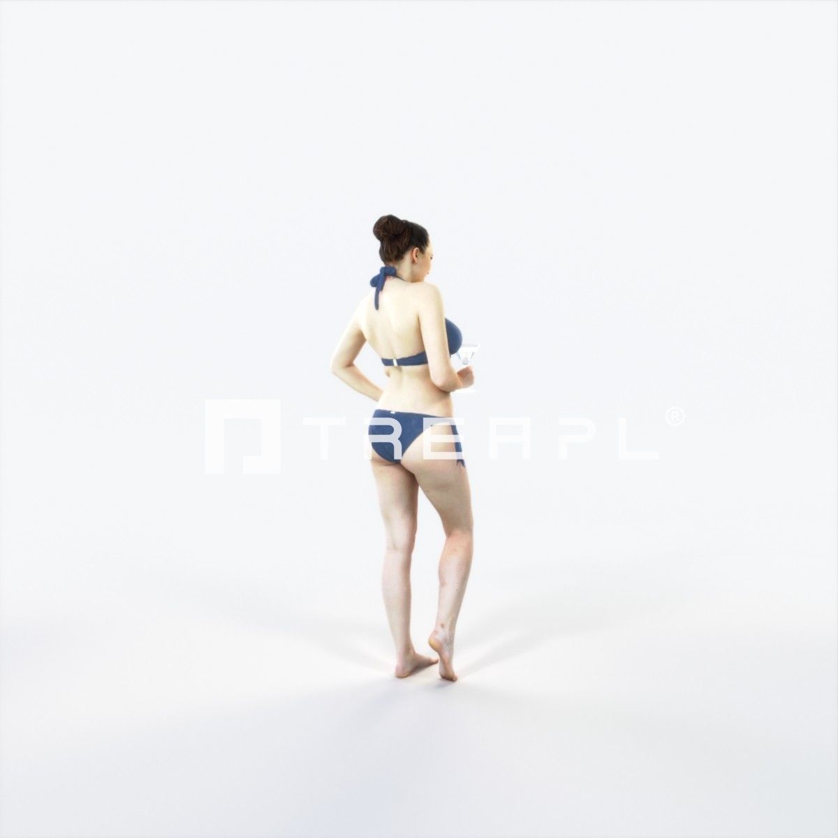 Dream 04E Beach Listening Martini Sports Woman Low-poly 3D model_3