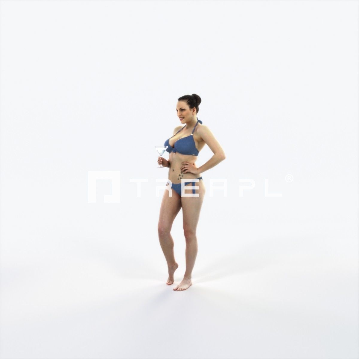 Dream 04E Beach Listening Martini Sports Woman Low-poly 3D model_6