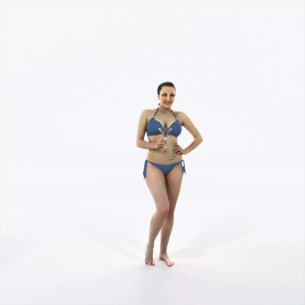 Dream 04E Beach Listening Martini Sports Woman Low-poly 3D model_0