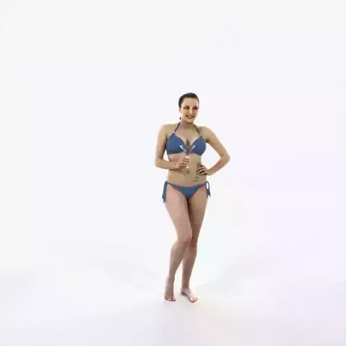 Dream 04E Beach Listening Martini Sports Woman Low-poly 3D model