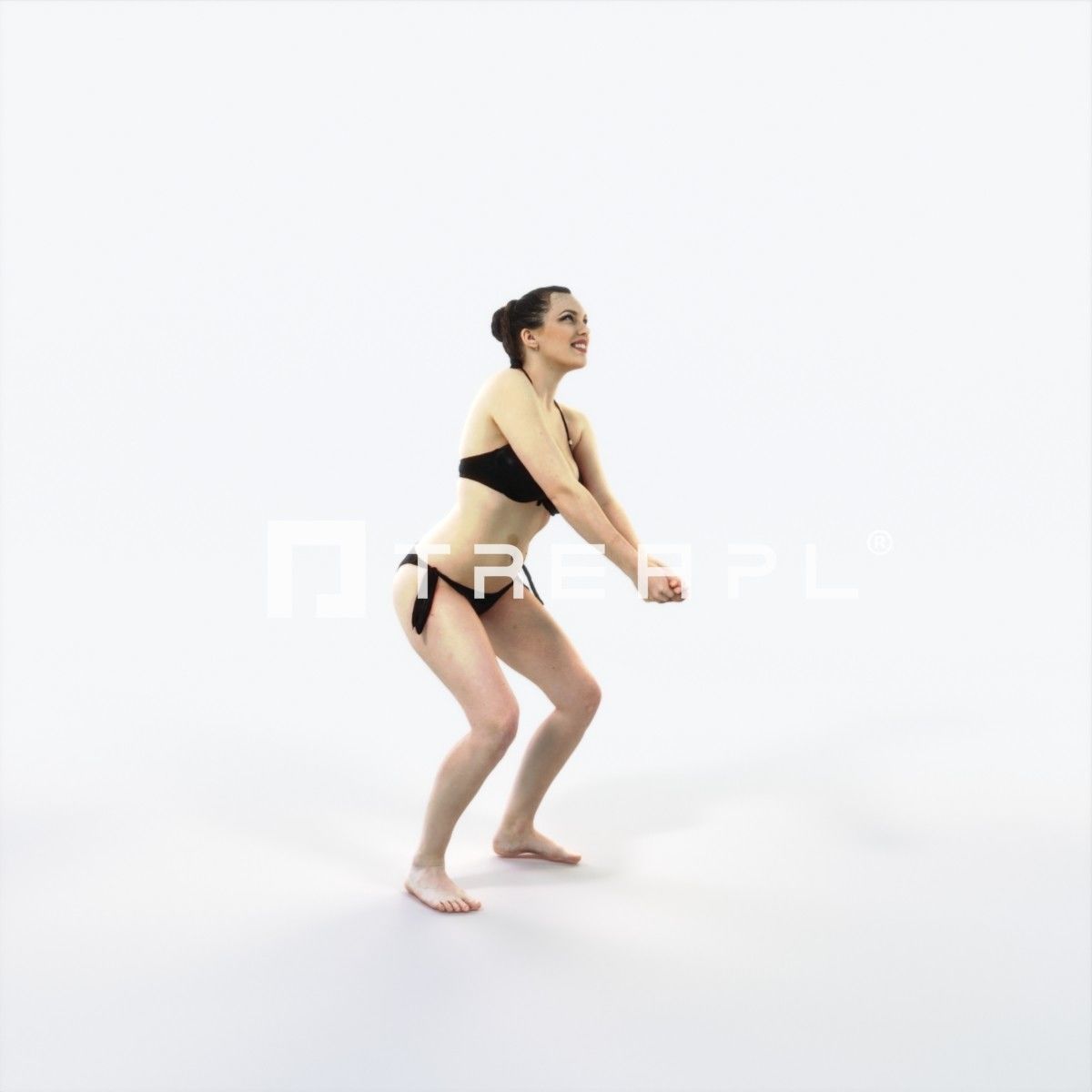 Dream 07B Volleyball Beach Digging Sports Woman Low-poly 3D model_2