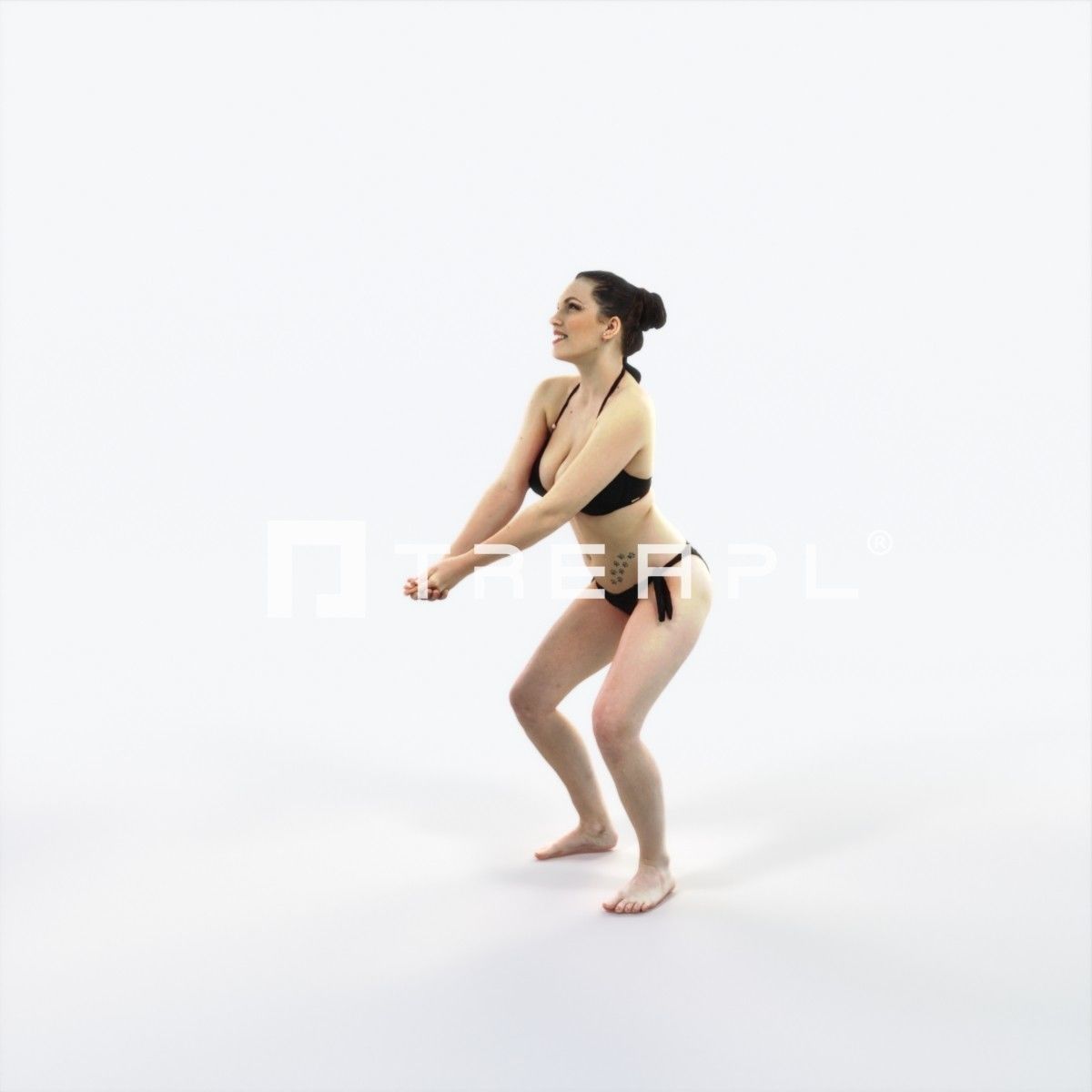 Dream 07B Volleyball Beach Digging Sports Woman Low-poly 3D model_6