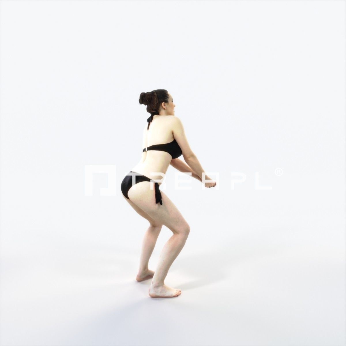 Dream 07B Volleyball Beach Digging Sports Woman Low-poly 3D model_3