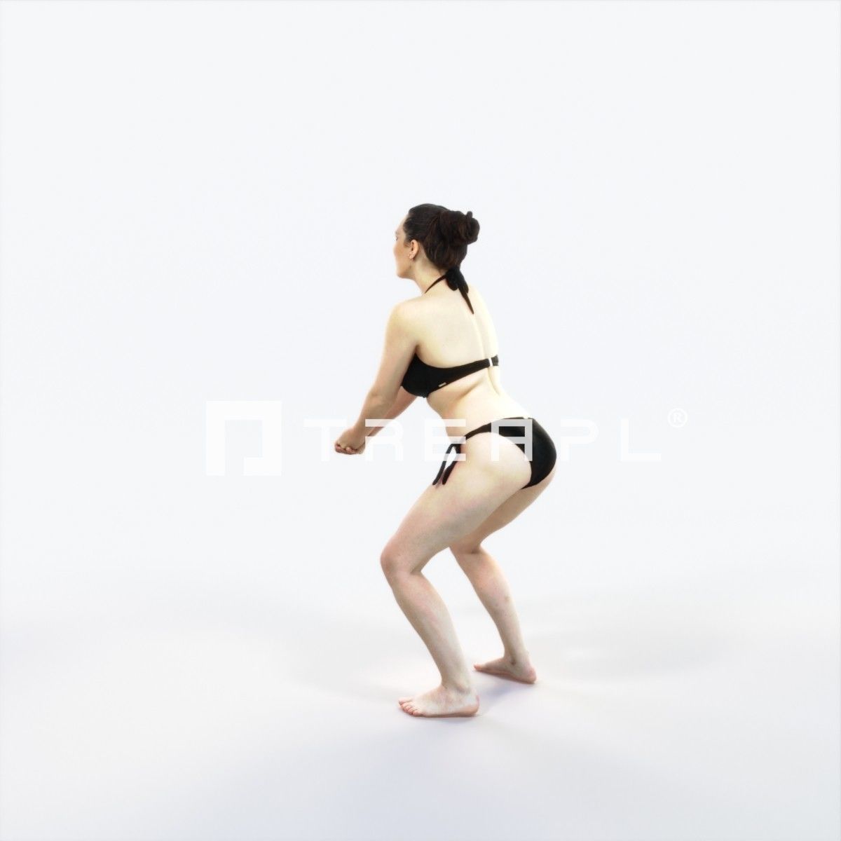 Dream 07B Volleyball Beach Digging Sports Woman Low-poly 3D model_5