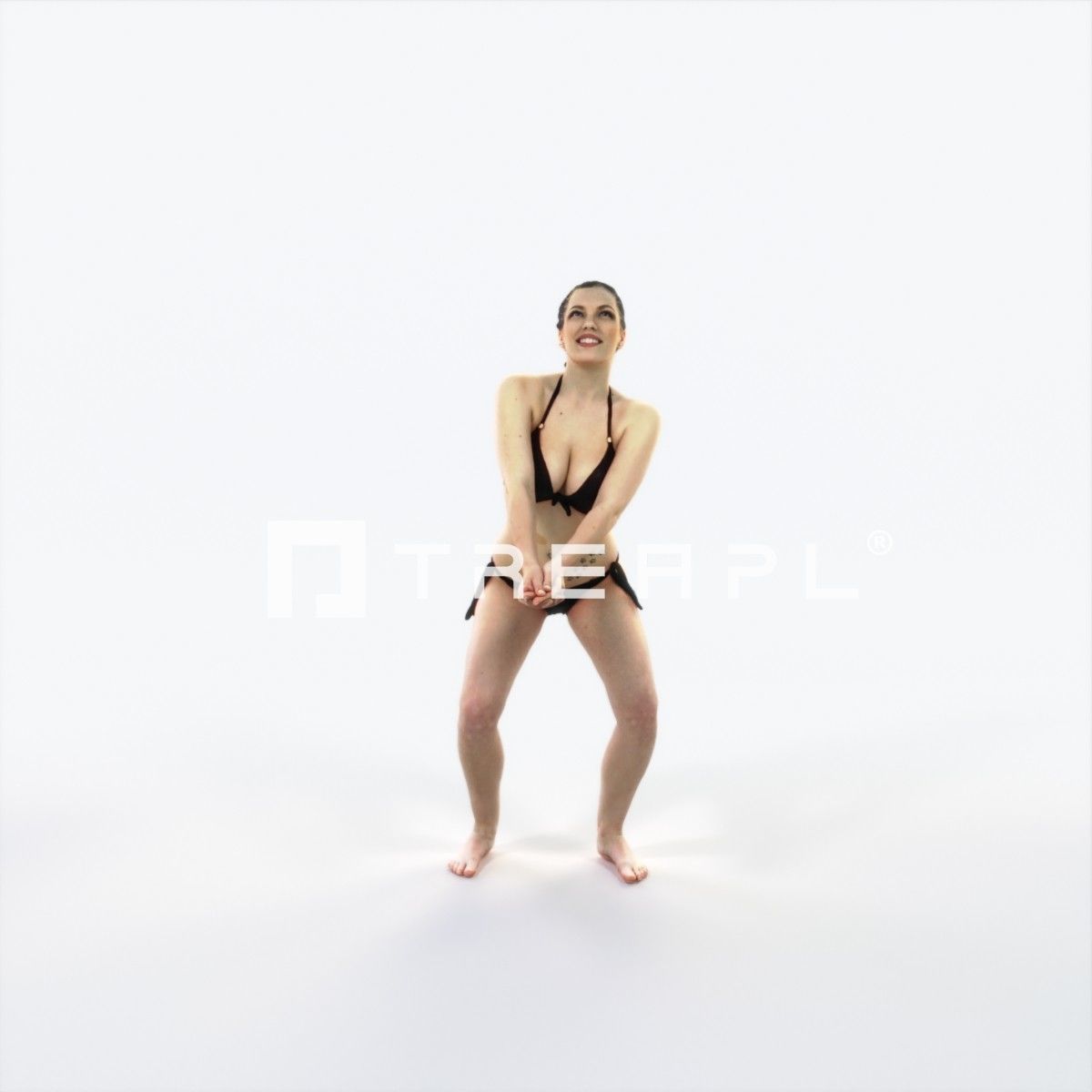 Dream 07B Volleyball Beach Digging Sports Woman Low-poly 3D model_1