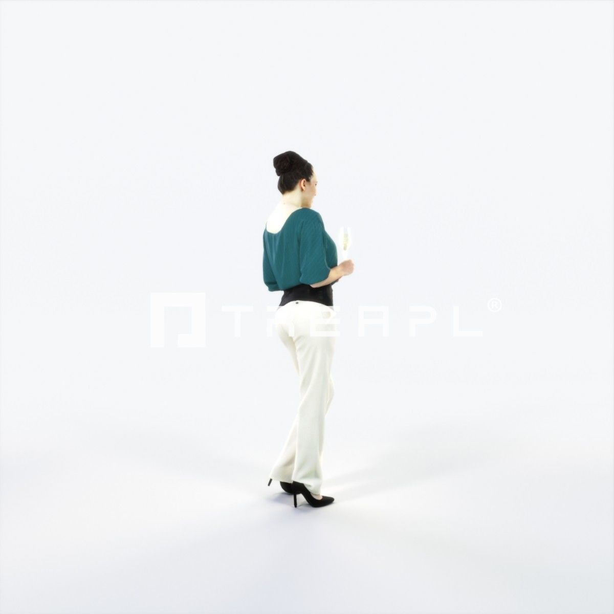 Dream 04F Holding Champagne Event Elegant Woman Low-poly 3D model_3