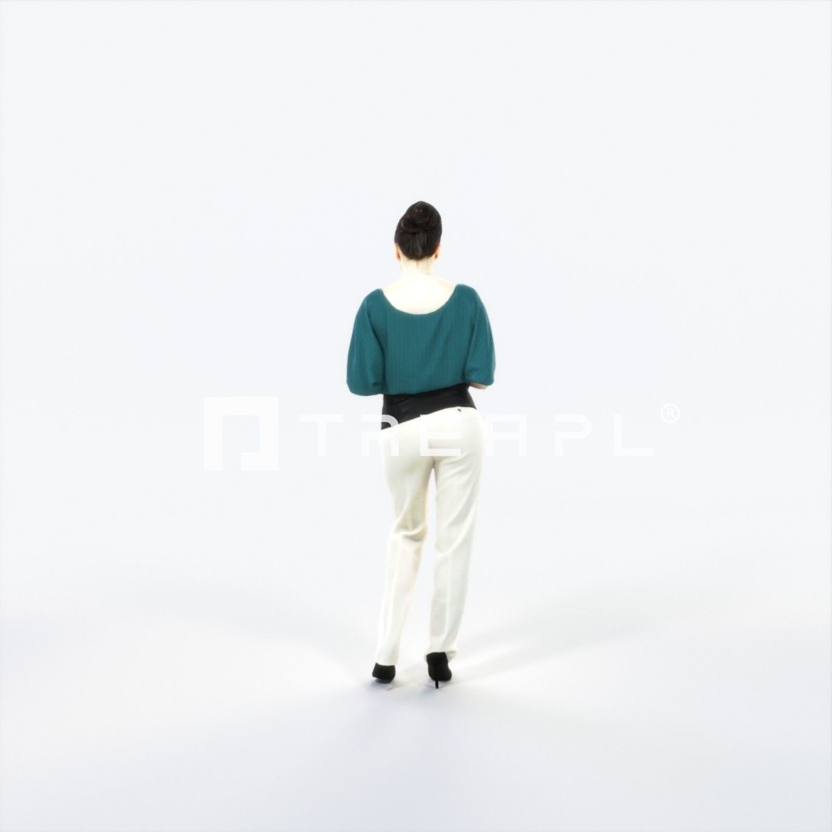 Dream 04F Holding Champagne Event Elegant Woman Low-poly 3D model_4