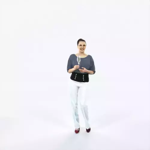 Dream 04C Holding Champagne Event Elegant Woman Low-poly 3D model