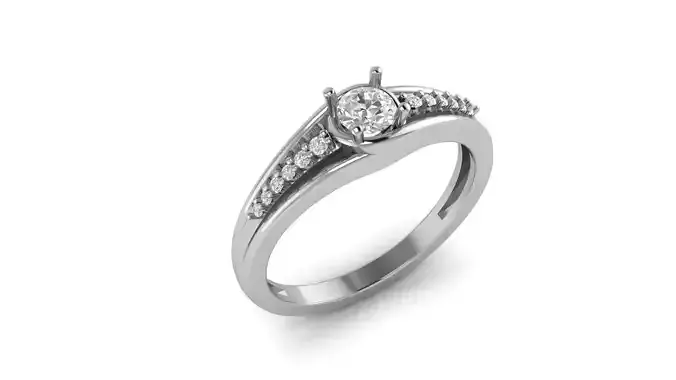 Solitaire big stone wedding ring cad file
