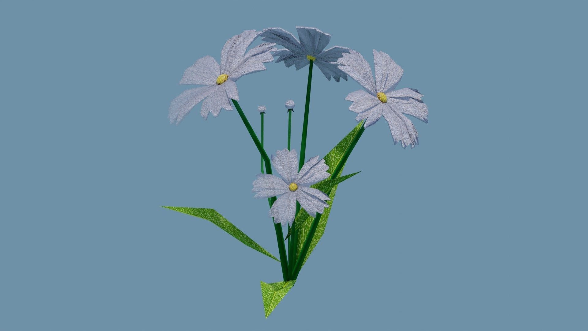 Flower Low-poly 3D model_4