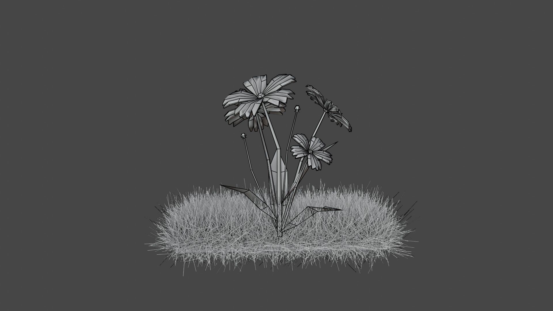 Flower Low-poly 3D model_7