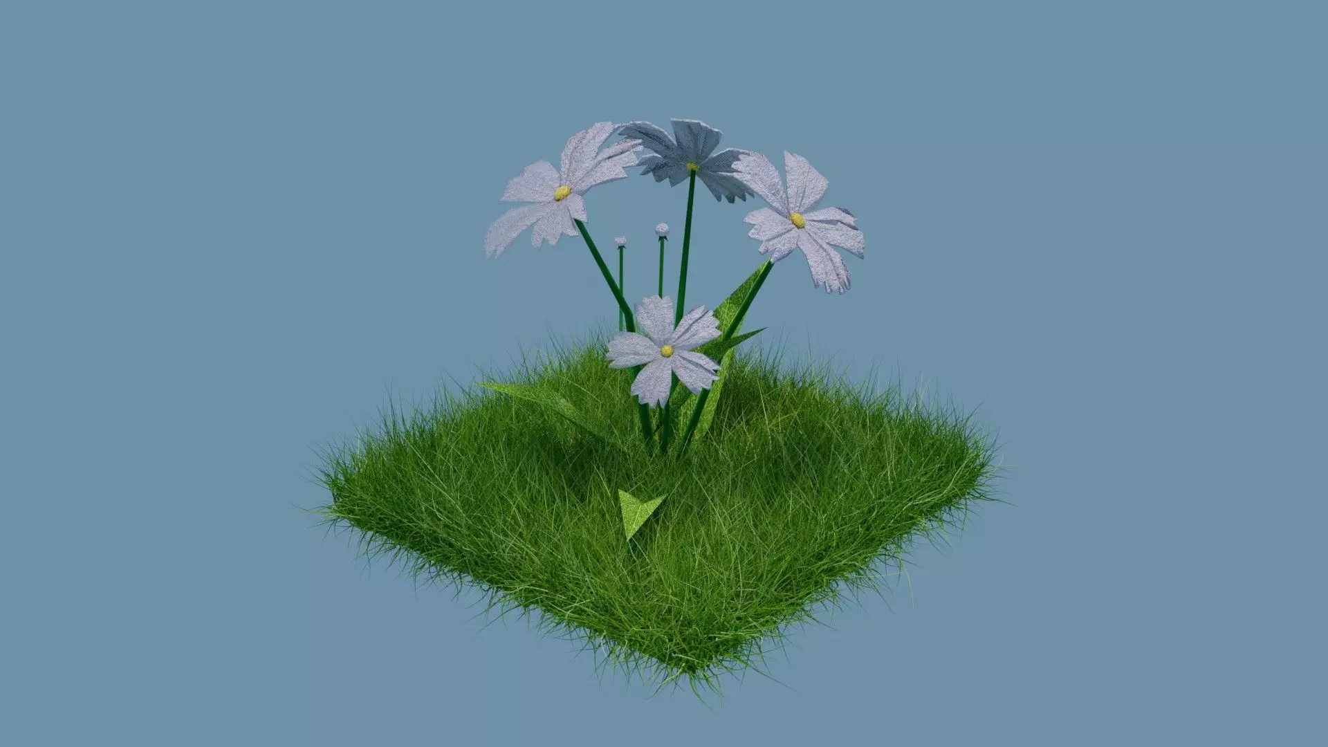 Flower Low-poly 3D model_0