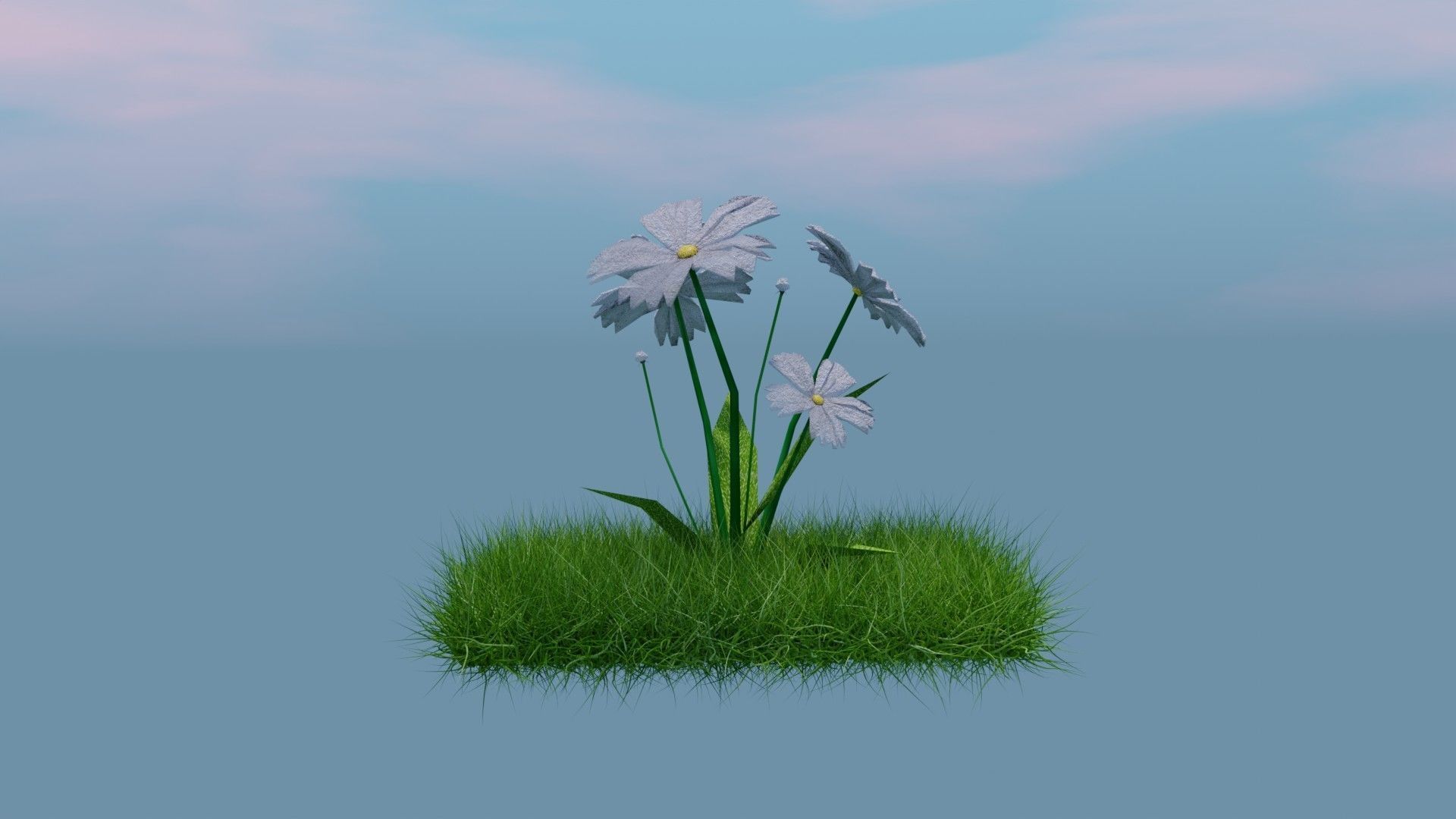 Flower Low-poly 3D model_1