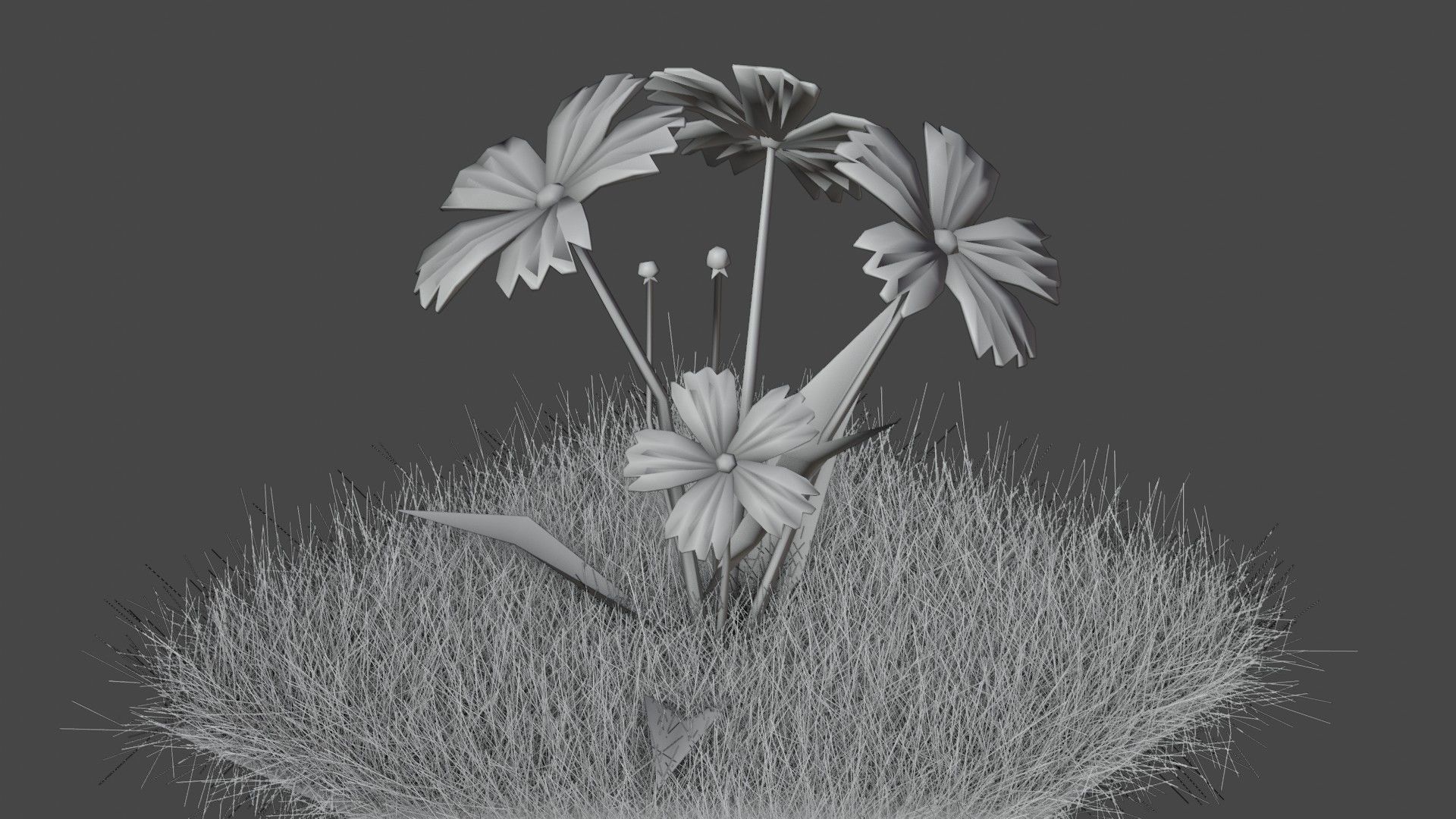 Flower Low-poly 3D model_5