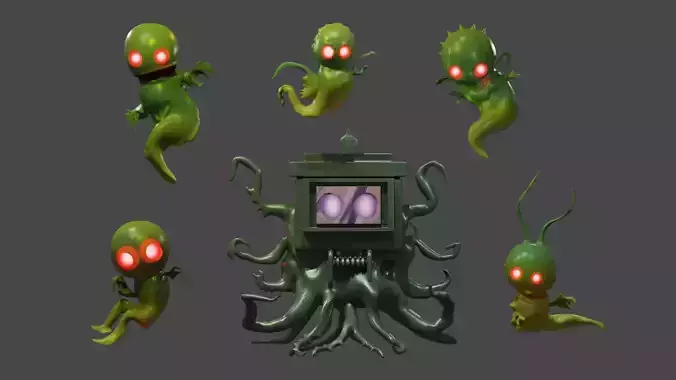 3D models of monster characters