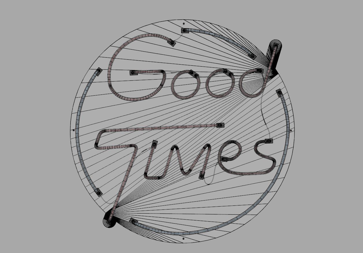 Good Times - Neon Sign 3D model_5
