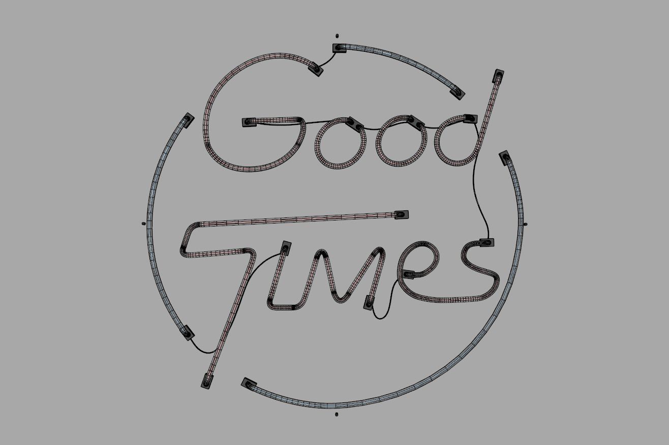 Good Times - Neon Sign 3D model_6
