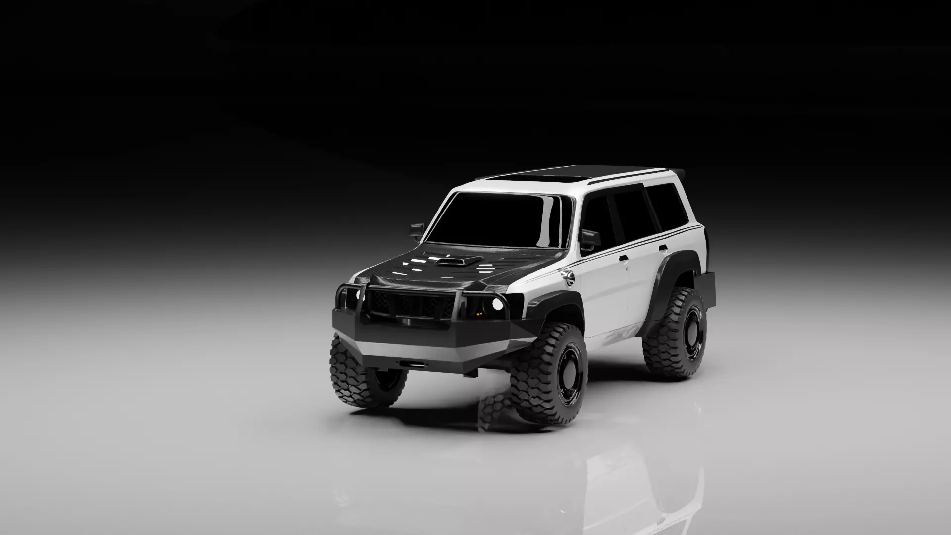 Off-Road Tactical SUV 4x4 High-Detail Rigged Vehicle Low-poly 3D model