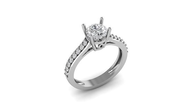 Peekaboo diamond engagement ring 3d model 3D print model