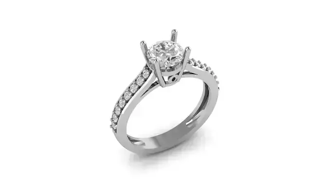 Peekaboo diamond engagement ring 3d model