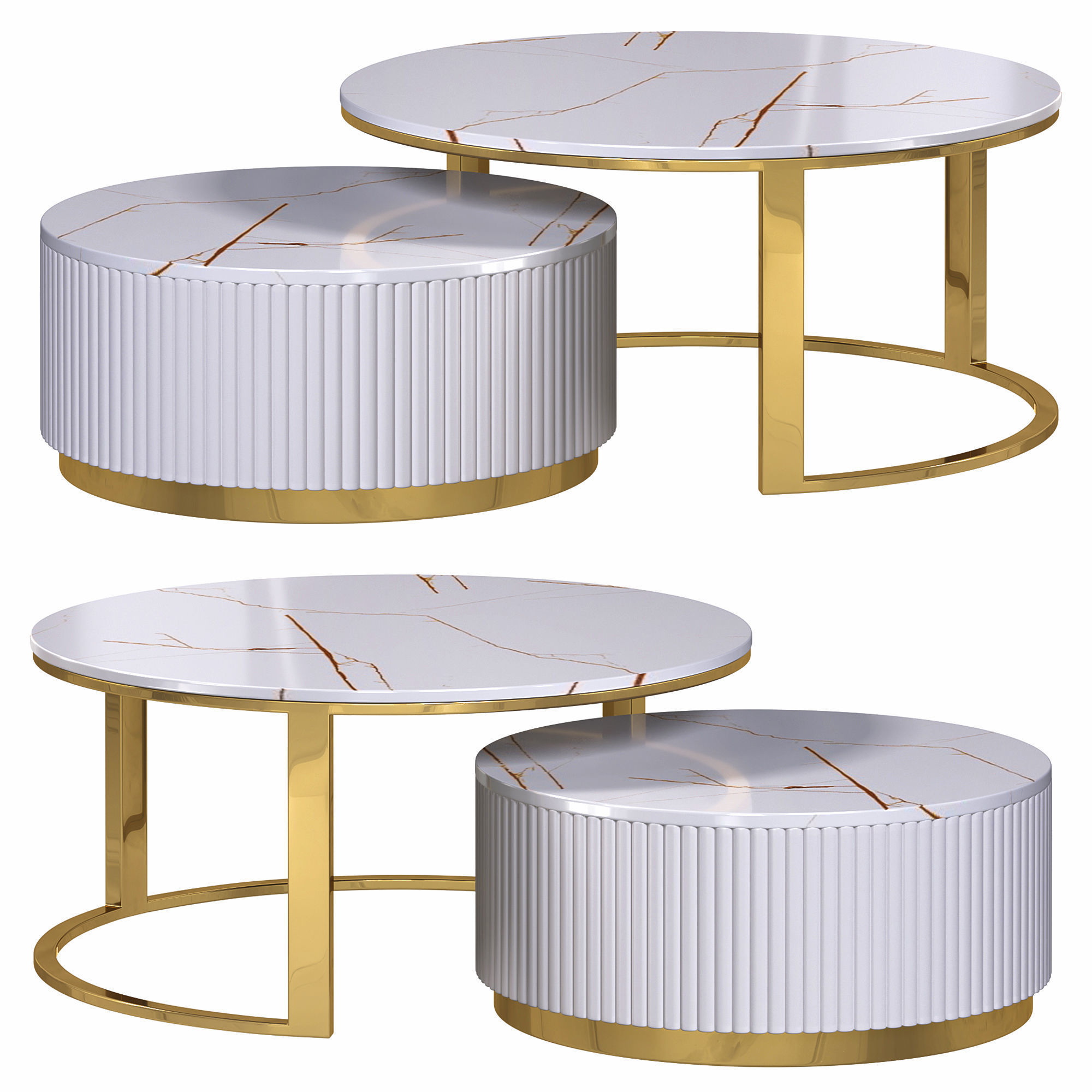 nesting coffee table by homary 3D model_1