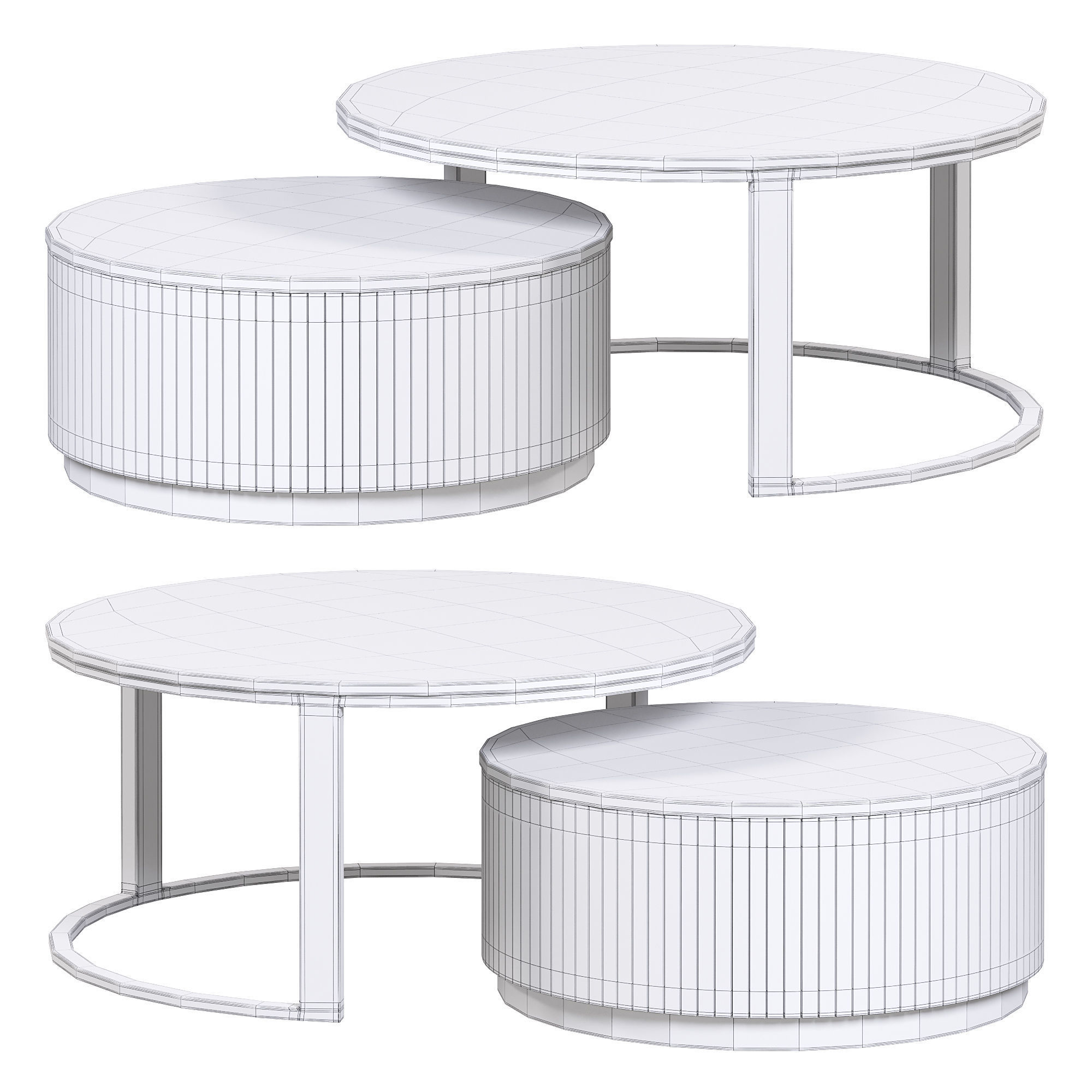 nesting coffee table by homary 3D model_4