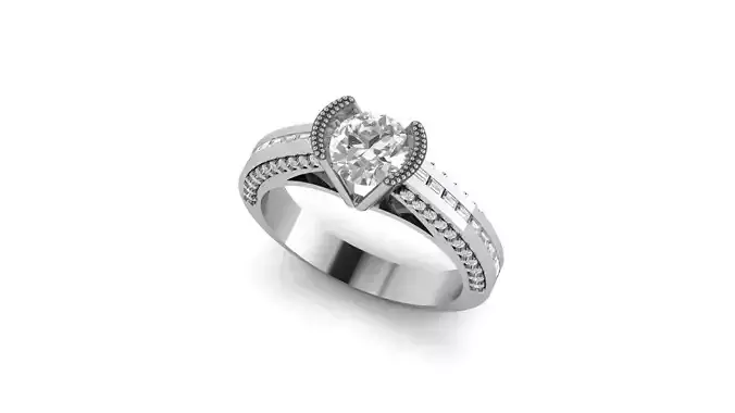 Firefighter wedding ring 3d model