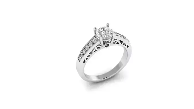Solitaire new engagement diamond ring 3d model