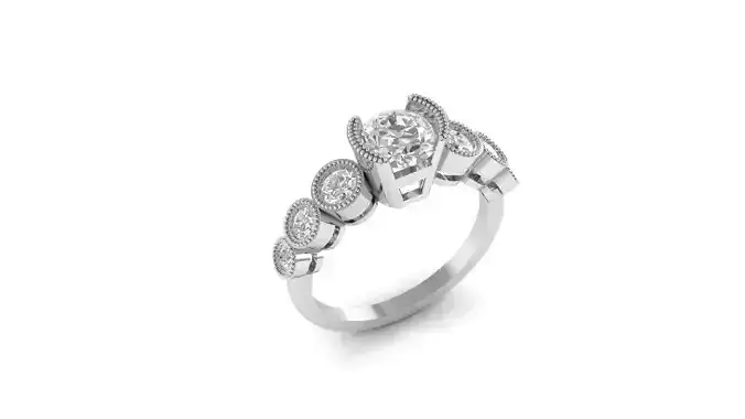 Cascade big diamond stones ring 3d model 3D print model