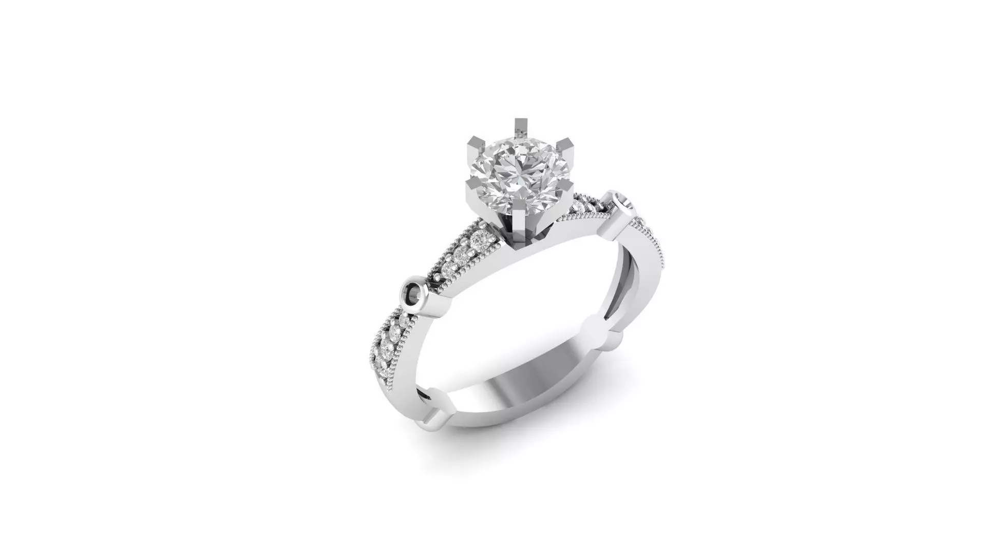 Romance big diamond engagement ring 3d model 3D print model_0