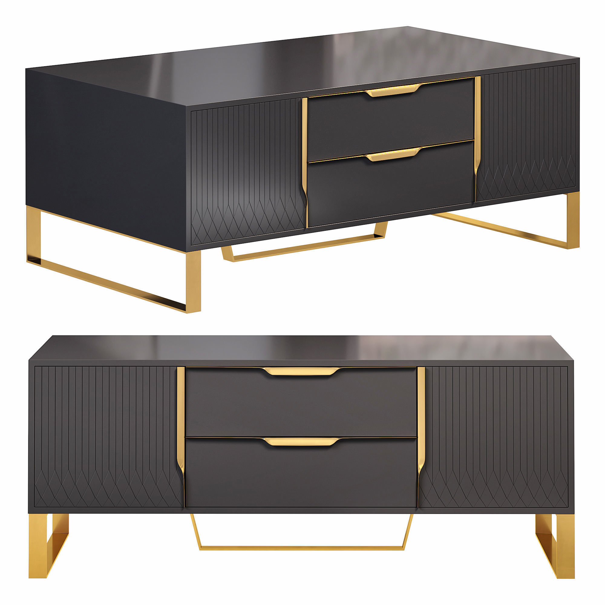  black coffee table by homary   3D model_2