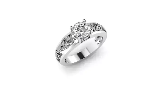 One stone promise wedding ring 3d model