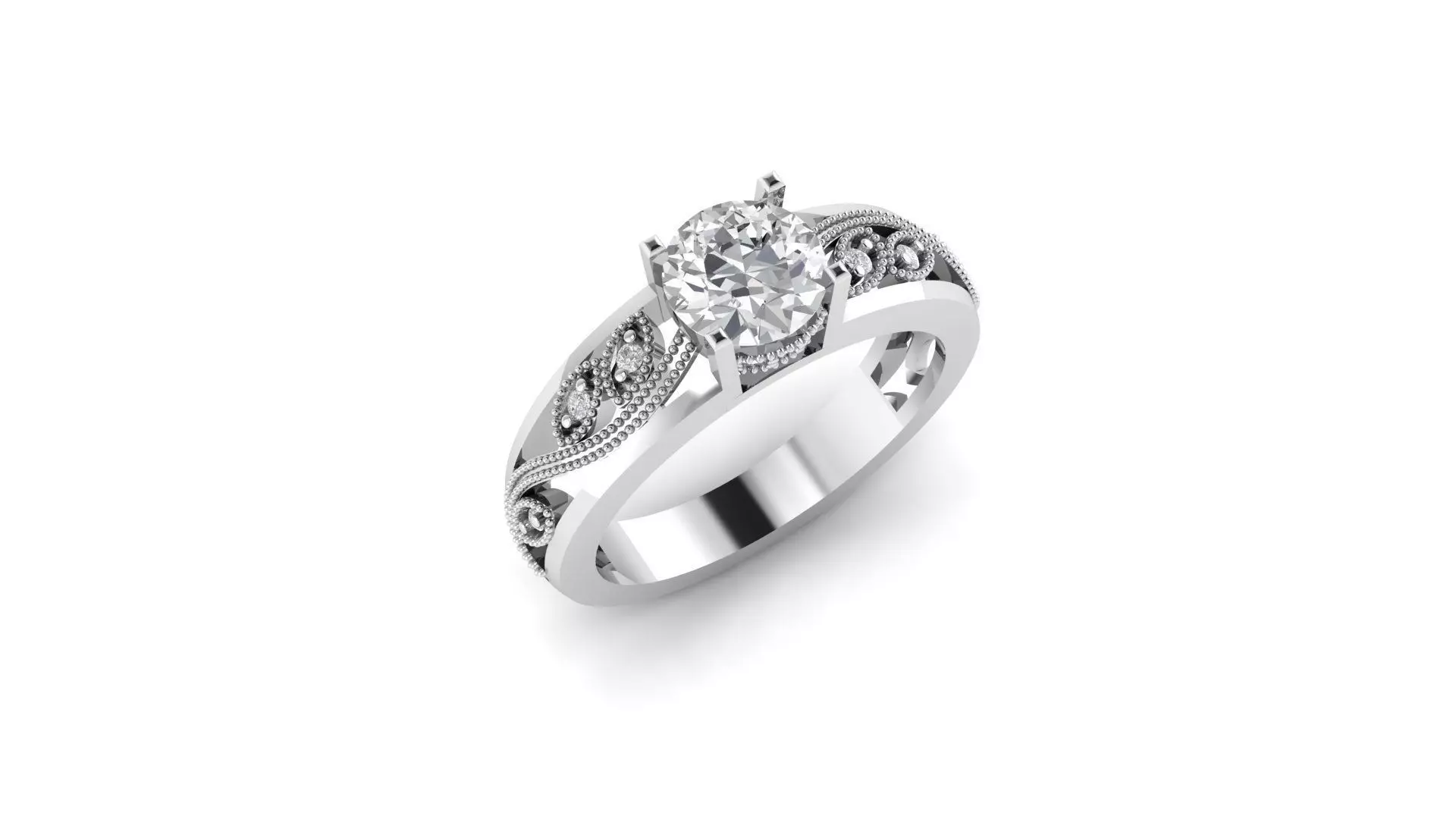 One stone promise wedding ring 3d model 3D print model_0
