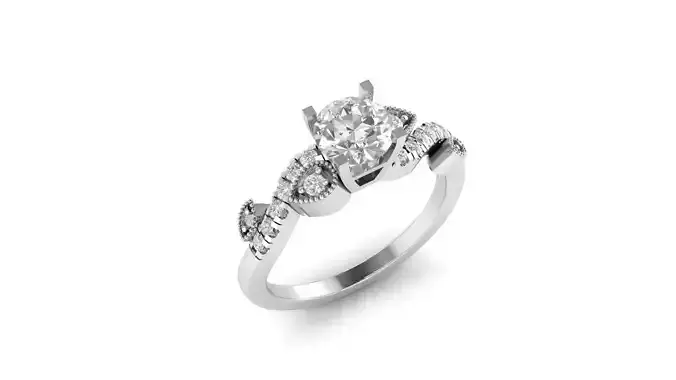 Women Diamond Solitaire Ring cad file 3d model