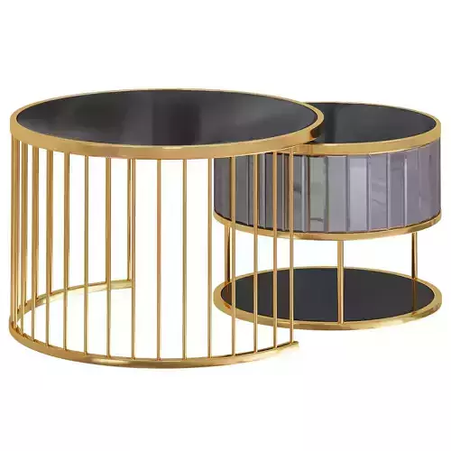 gold black nesting coffee table by laskasas