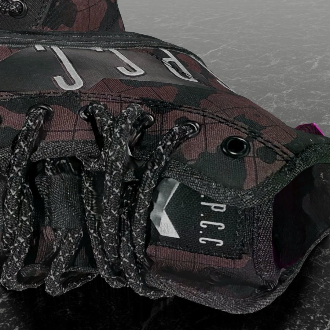 SSPC CAMOUFLAGE 3D SHOES - RED Low-poly 3D model_8