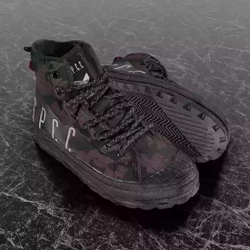 SSPC CAMOUFLAGE 3D SHOES - RED Low-poly 3D model