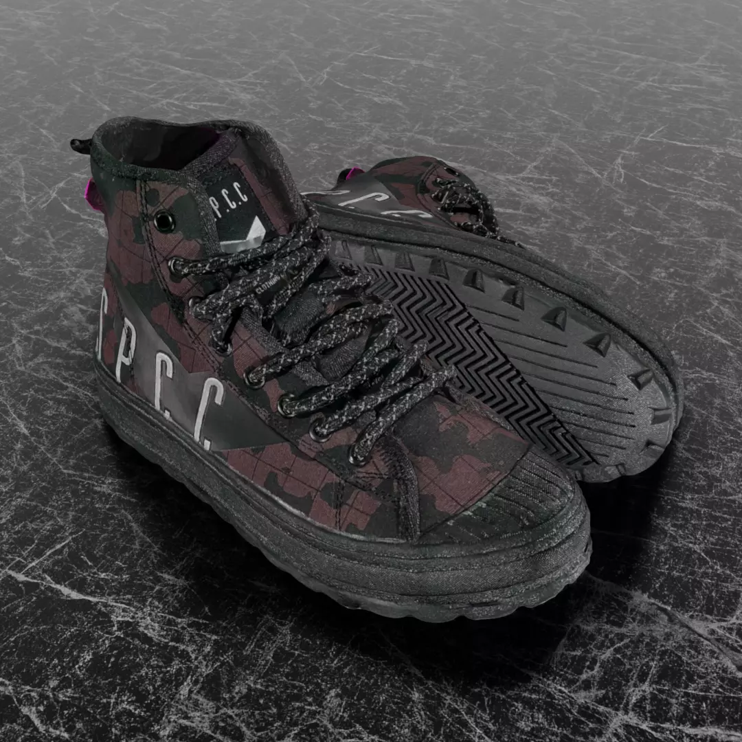 SSPC CAMOUFLAGE 3D SHOES - RED Low-poly 3D model_0