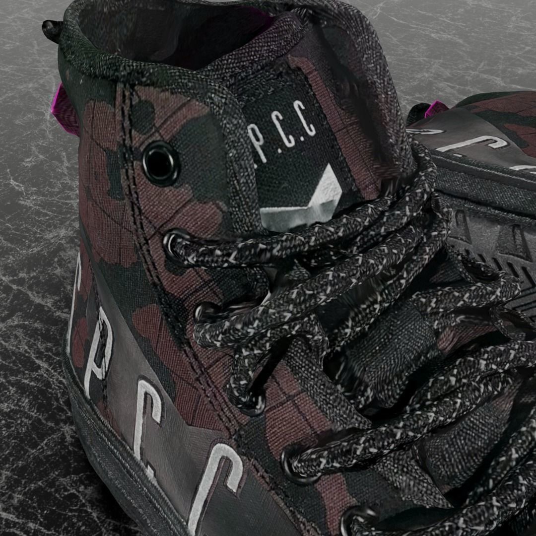 SSPC CAMOUFLAGE 3D SHOES - RED Low-poly 3D model_9