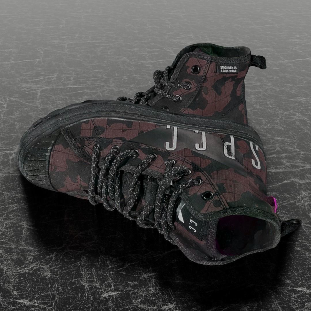 SSPC CAMOUFLAGE 3D SHOES - RED Low-poly 3D model_7
