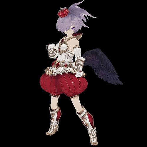 3d cartoon character Kokoro Fudoji 3D model